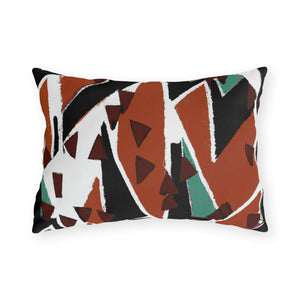 Earth Tone Abstract Outdoor Pillow-Afroadorn 