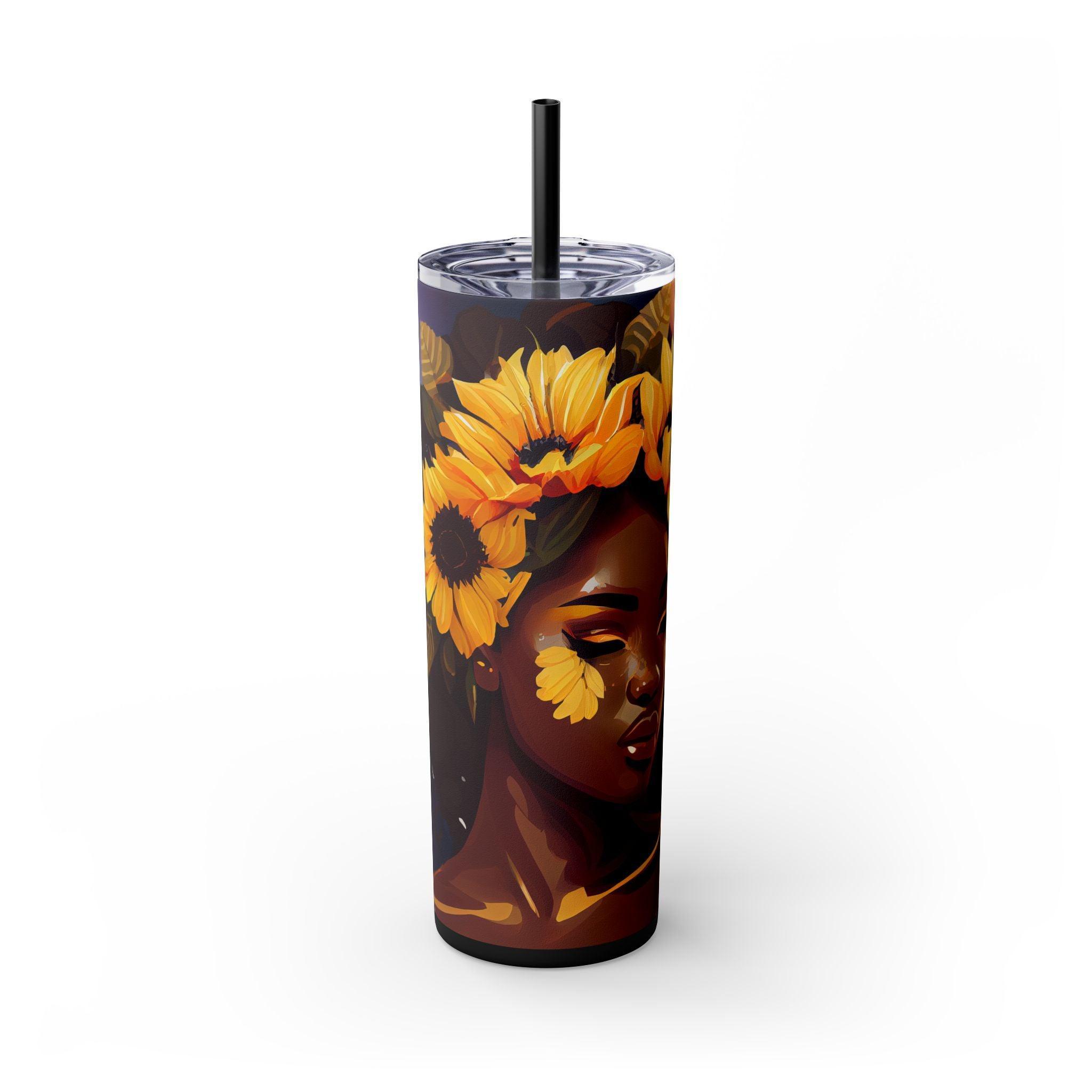 Sunflower Sisterhood 20oz Tumbler-Afroadorn 