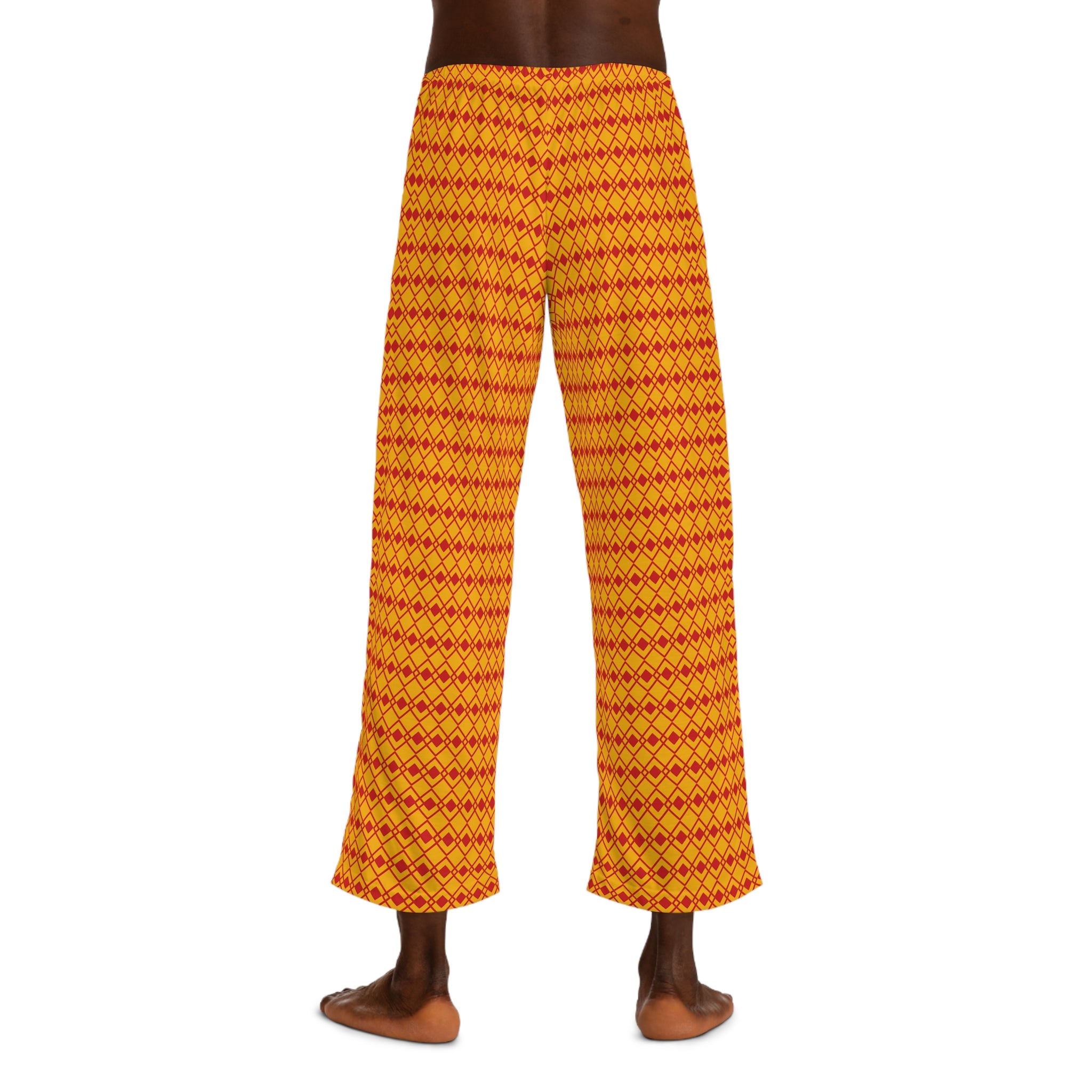 Vibrant Red Diamonds African-Inspired Pajama Pants-Afroadorn 