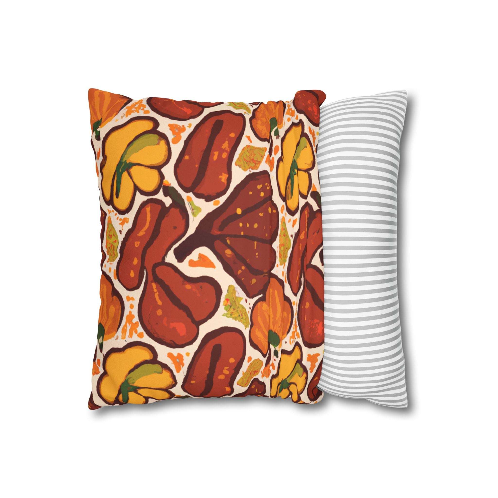 Autumn Baobab: Tribal Print Premium Suede Throw Pillow Cover-Afroadorn 