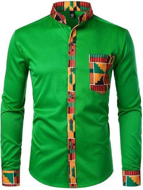 Men's Vibrant Kente Dashiki Top-Afroadorn 