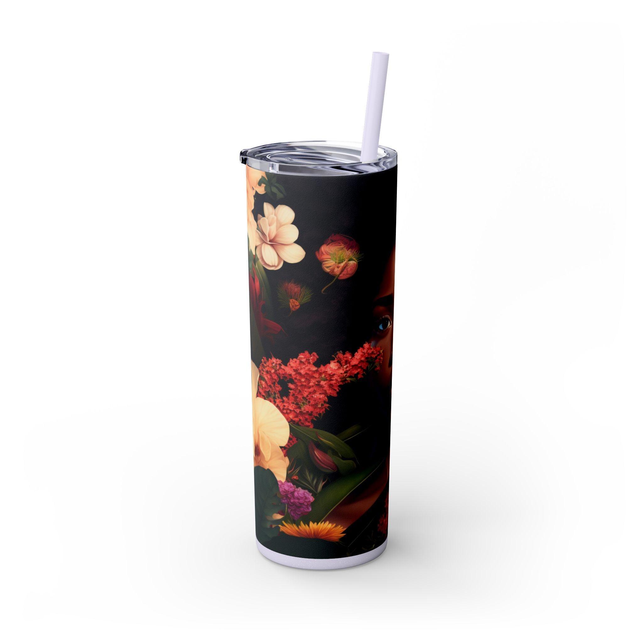 Vibrant African Flora Tumbler 20oz-Afroadorn 