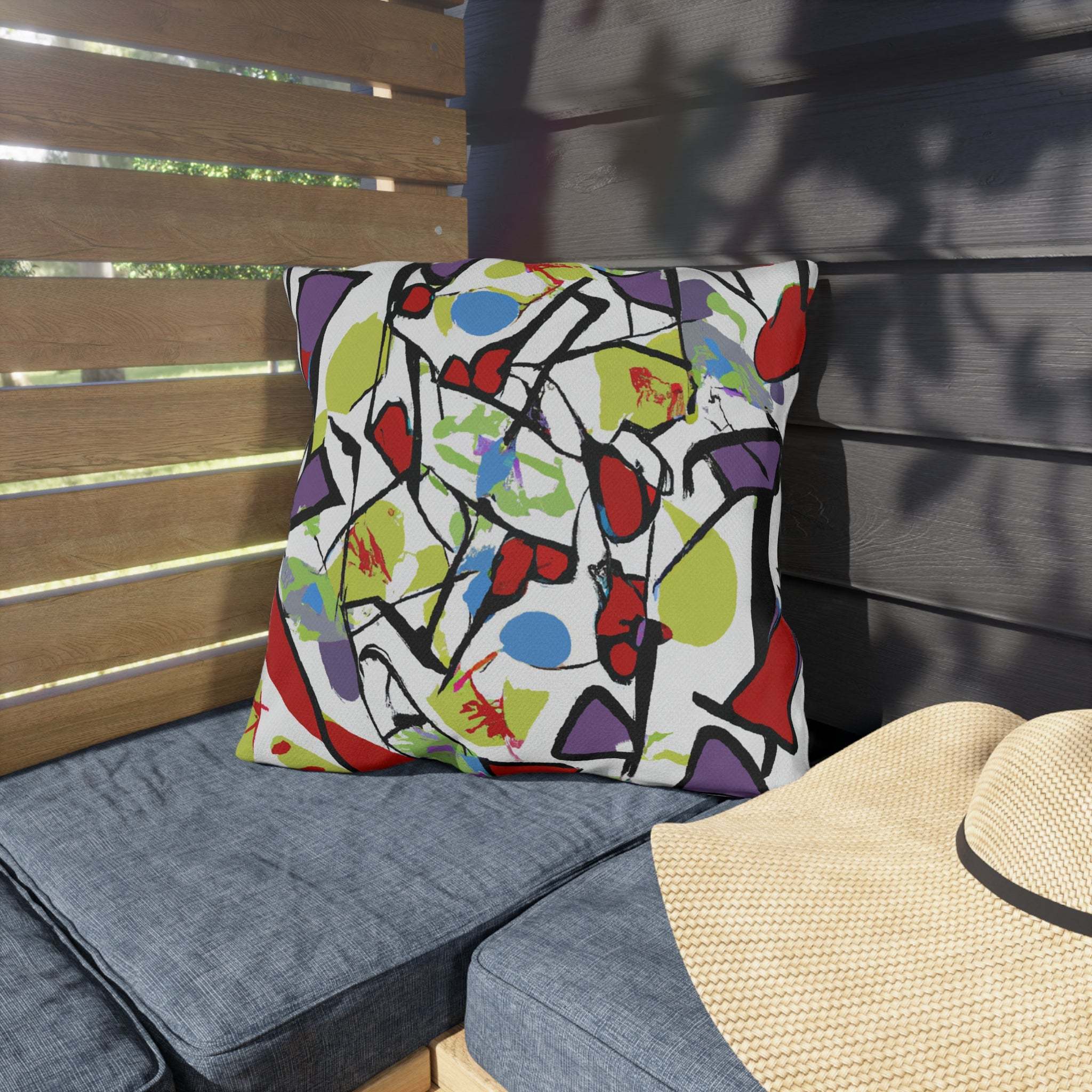 AfroSunset Geometric Oasis Outdoor Pillow-Afroadorn 