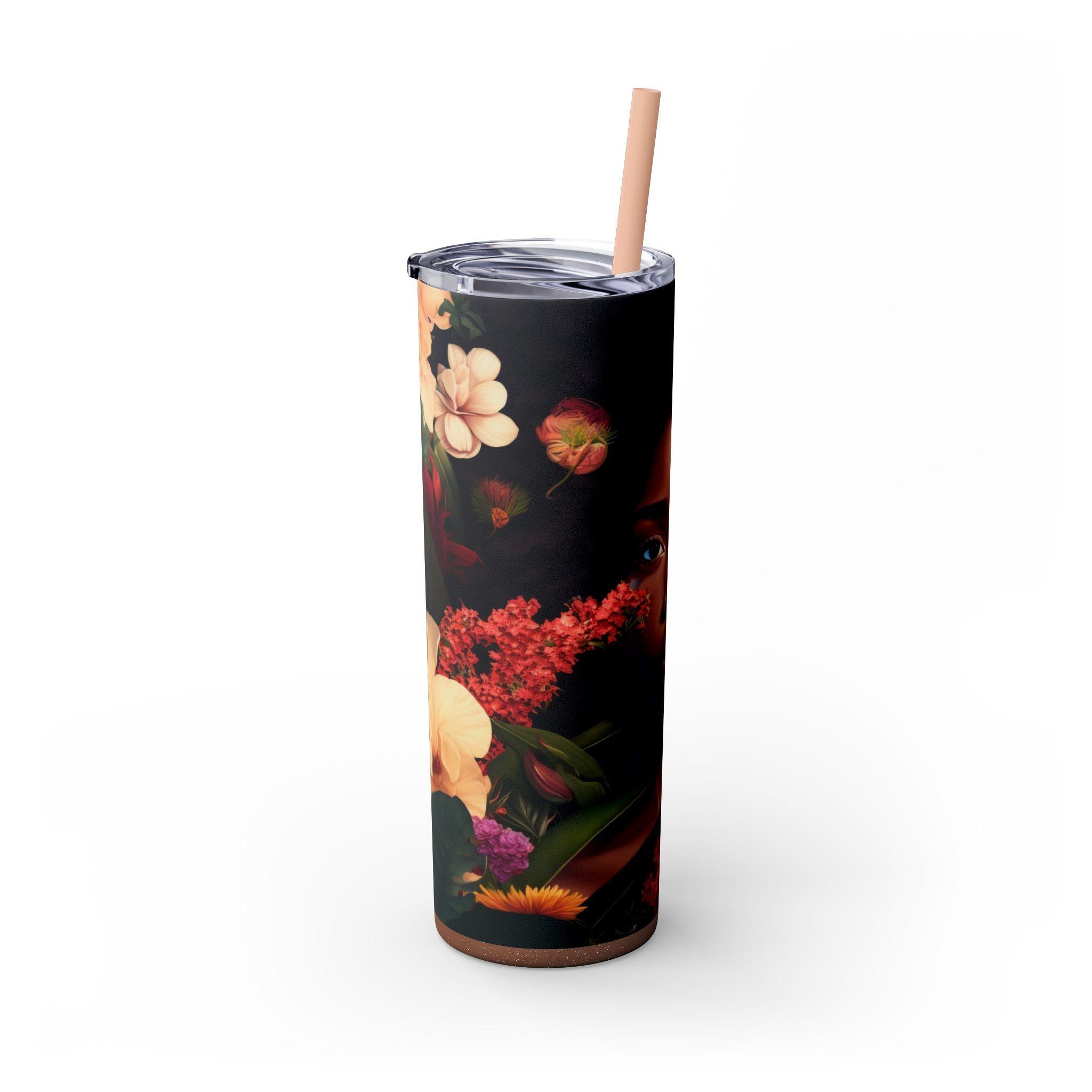 Vibrant African Flora Tumbler 20oz-Afroadorn 