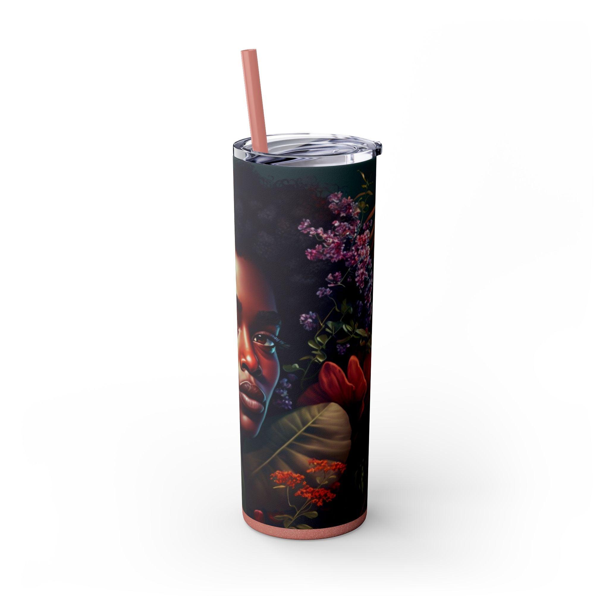 Earthy Afrique 20oz Tumbler with Straw-Afroadorn 