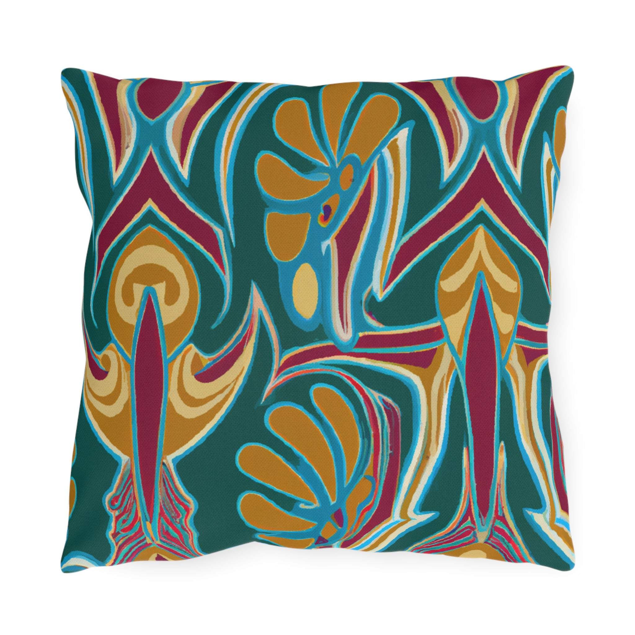 Vibrant Savanna Sunsets Outdoor Throw Pillow-Afroadorn 