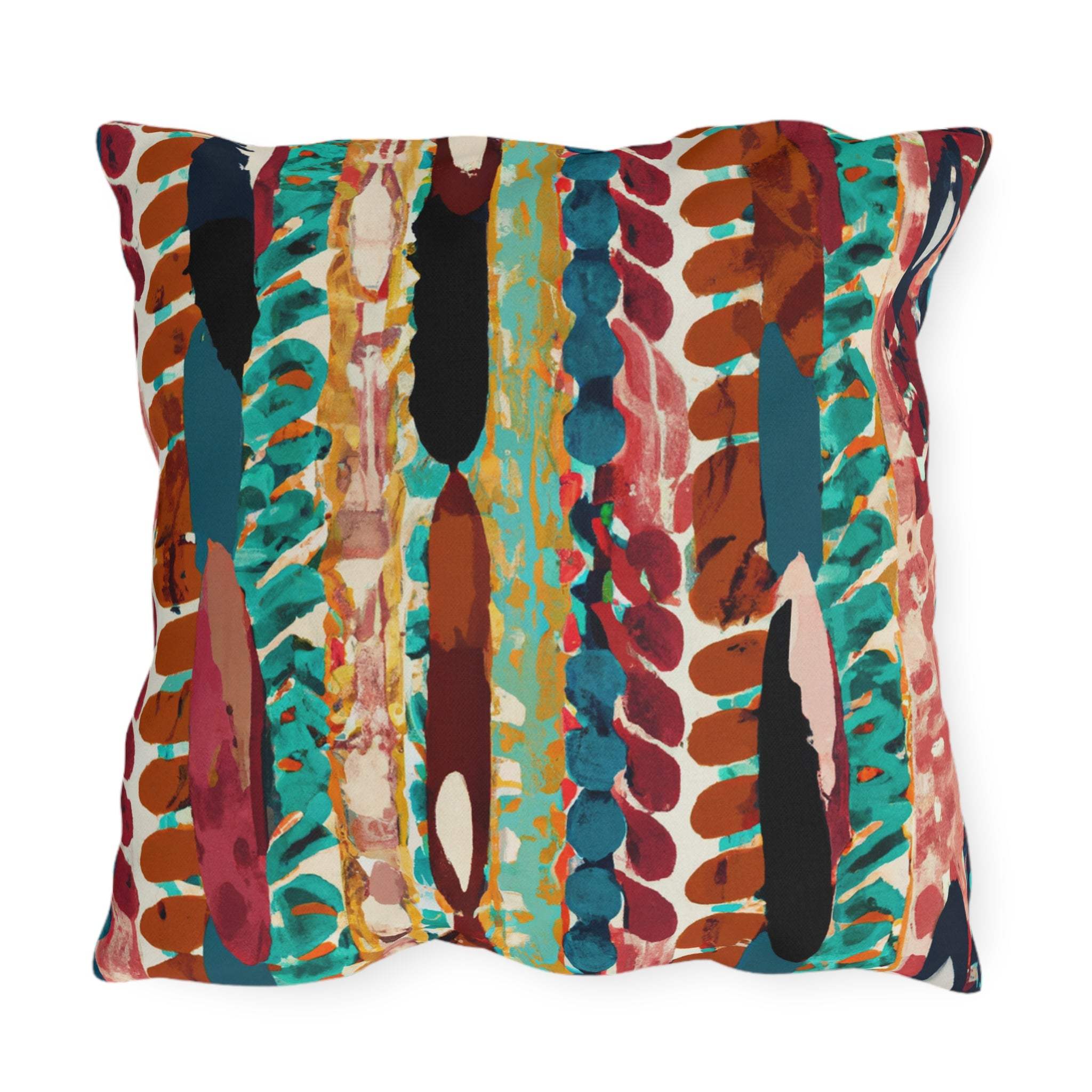 African Landscape Inspired Outdoor Throw Pillow-Afroadorn 