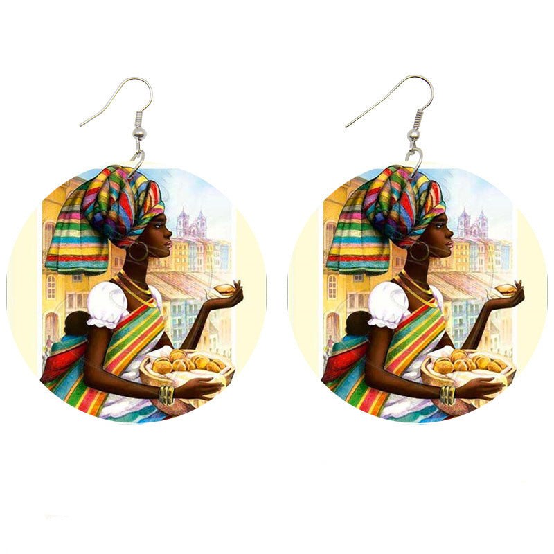 Radiant African Culture Wood Earrings-Afroadorn 