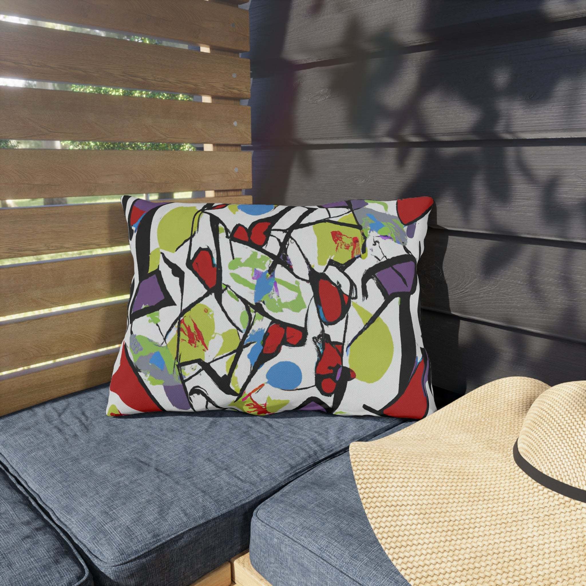 AfroSunset Geometric Oasis Outdoor Pillow-Afroadorn 