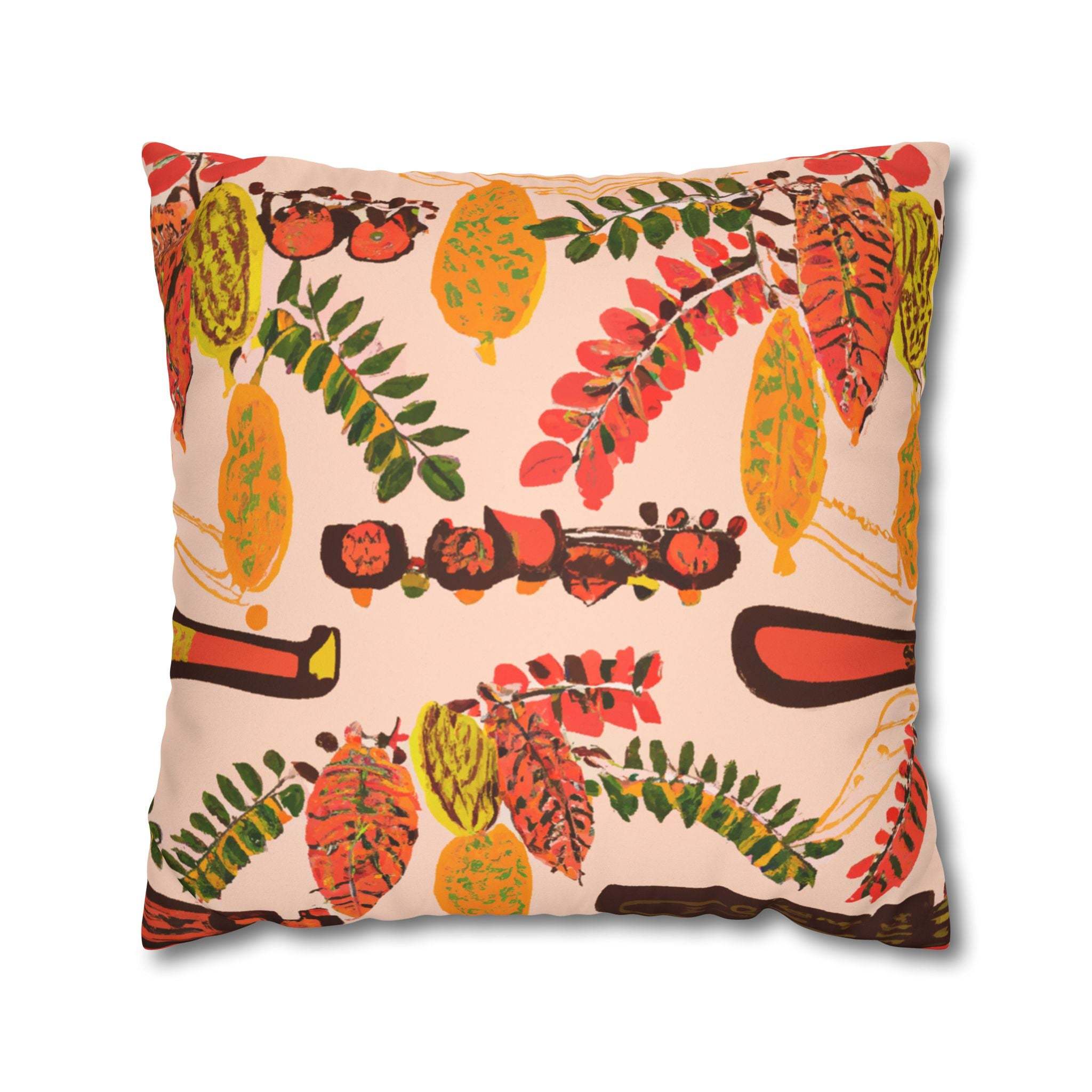 Serengeti Vibes: Vibrant Tribal Print Suede Pillow Cover-Afroadorn 