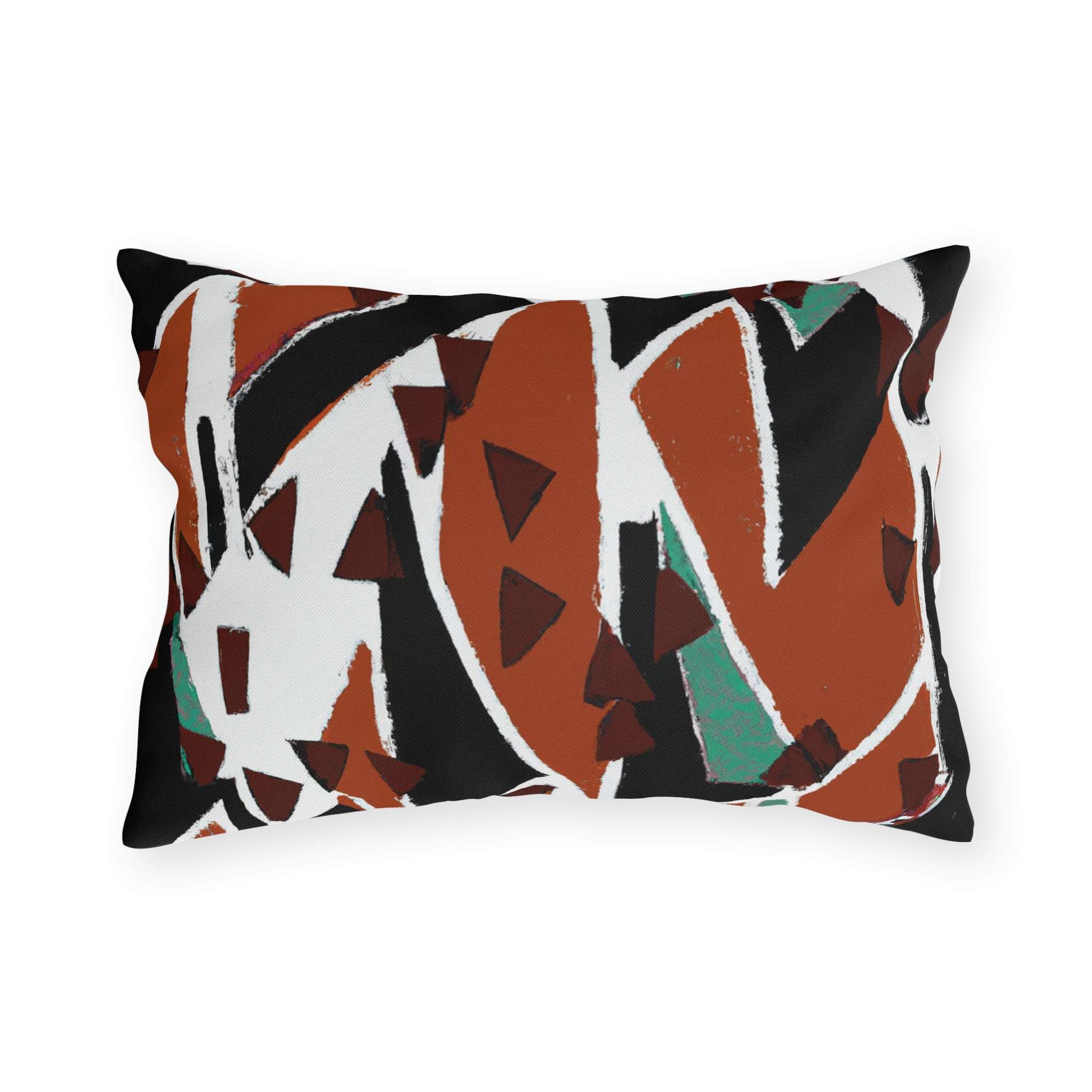 Earth Tone Abstract Outdoor Pillow-Afroadorn 