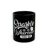 Unicorn Magic Black Coffee Mug-Afroadorn 