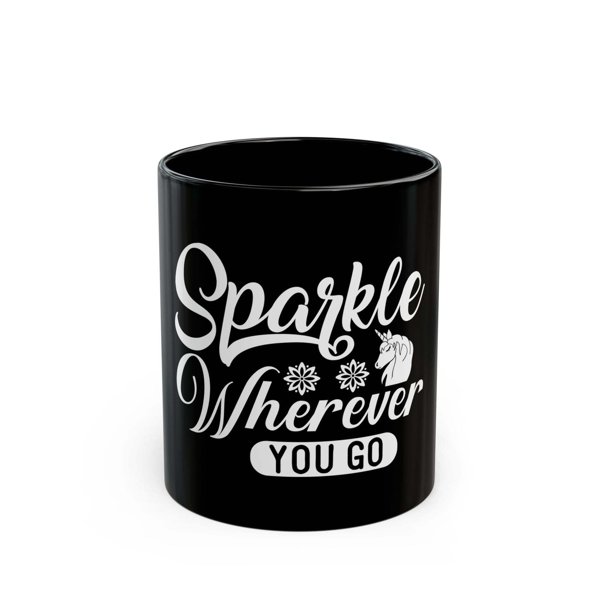 Unicorn Magic Black Coffee Mug-Afroadorn 