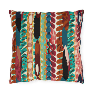 African Landscape Inspired Outdoor Throw Pillow-Afroadorn 