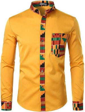 Men's Vibrant Kente Dashiki Top-Afroadorn 