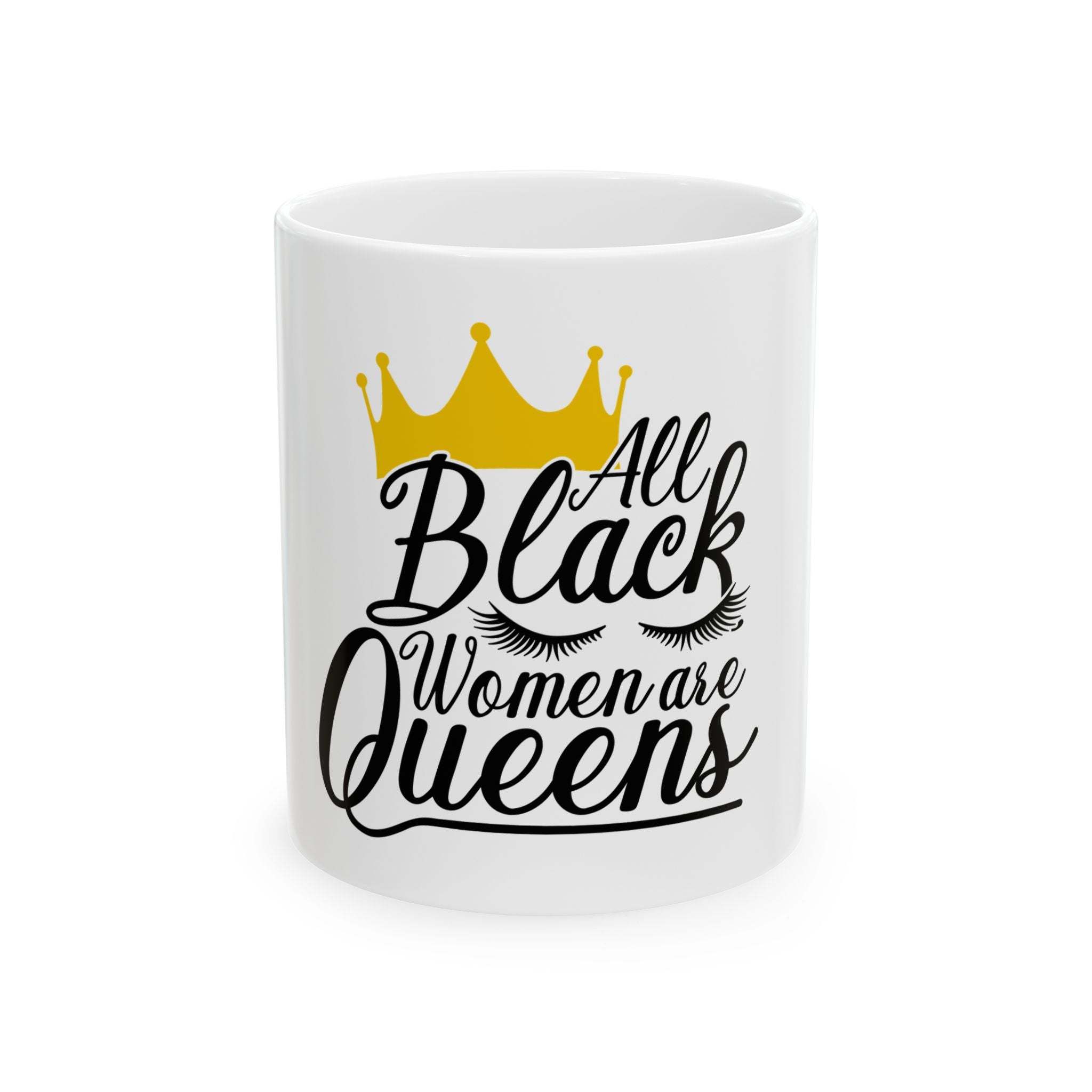 Queens' Crown Gold and Black Coffee Mug-Afroadorn 