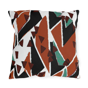 Earth Tone Abstract Outdoor Pillow-Afroadorn 