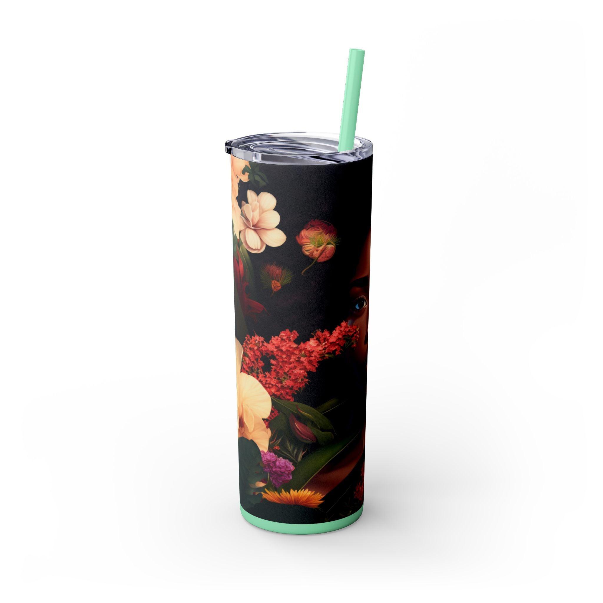 Vibrant African Flora Tumbler 20oz-Afroadorn 