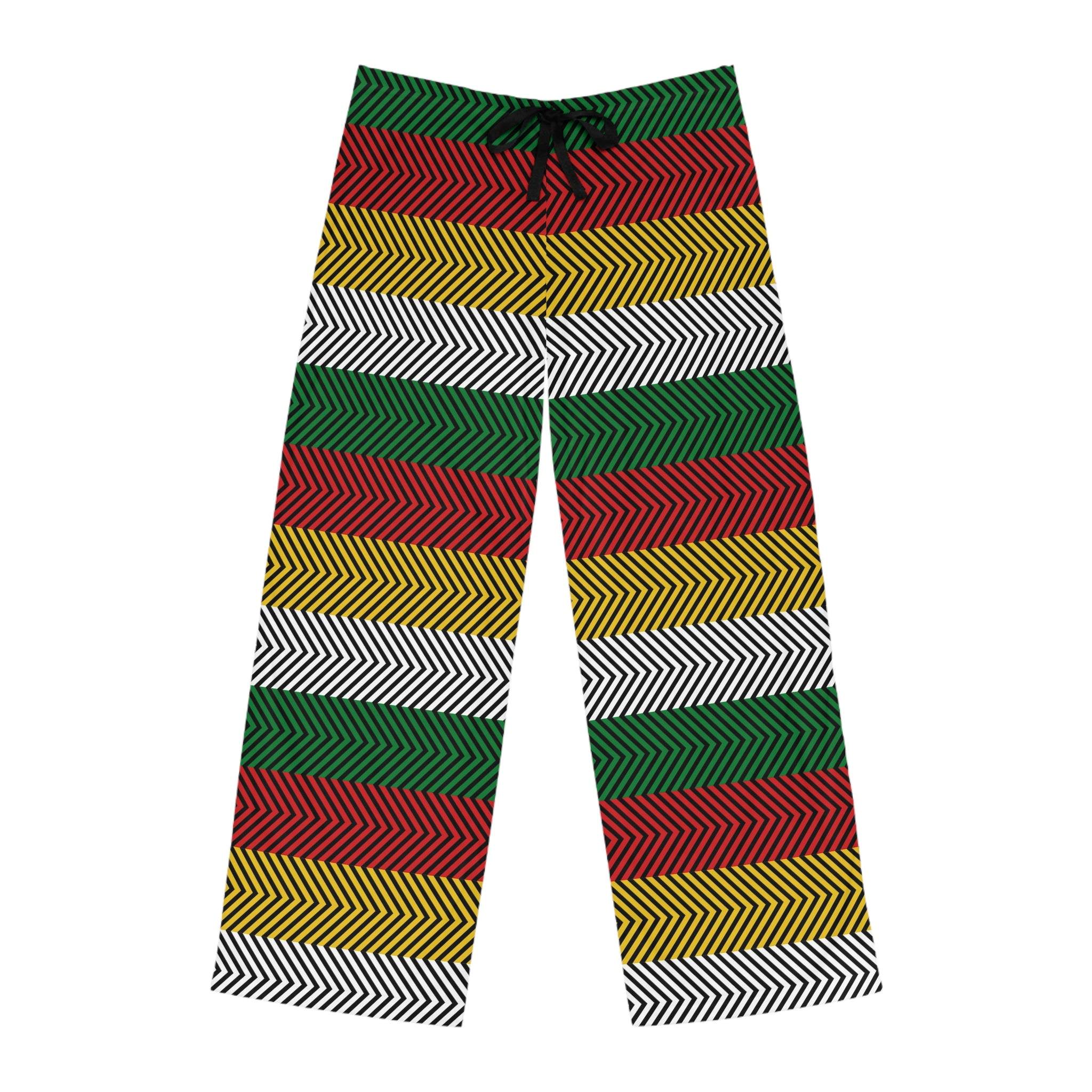 Progress Chevron Pajama Pants in Pan-African Colors-Afroadorn 