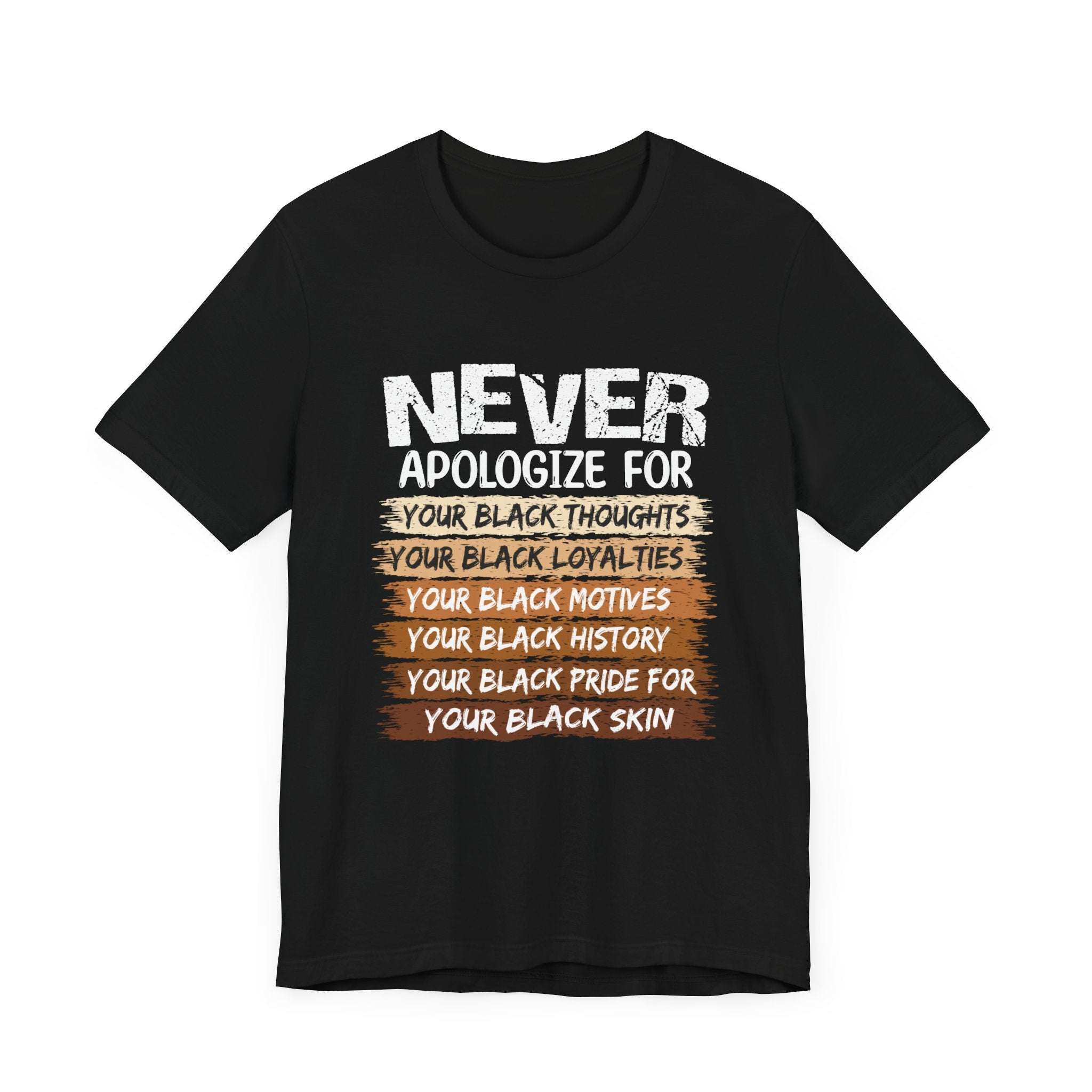 NEVER T-Shirt - Bold Black Pride Statement-Afroadorn 