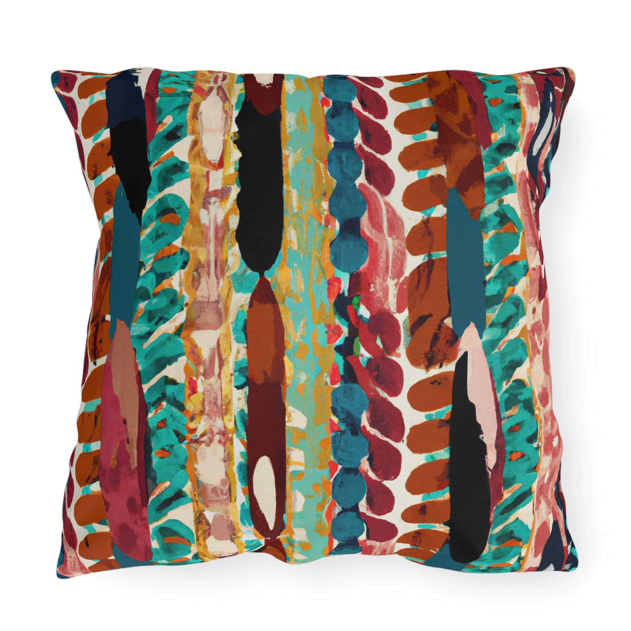 African Landscape Inspired Outdoor Throw Pillow-Afroadorn 