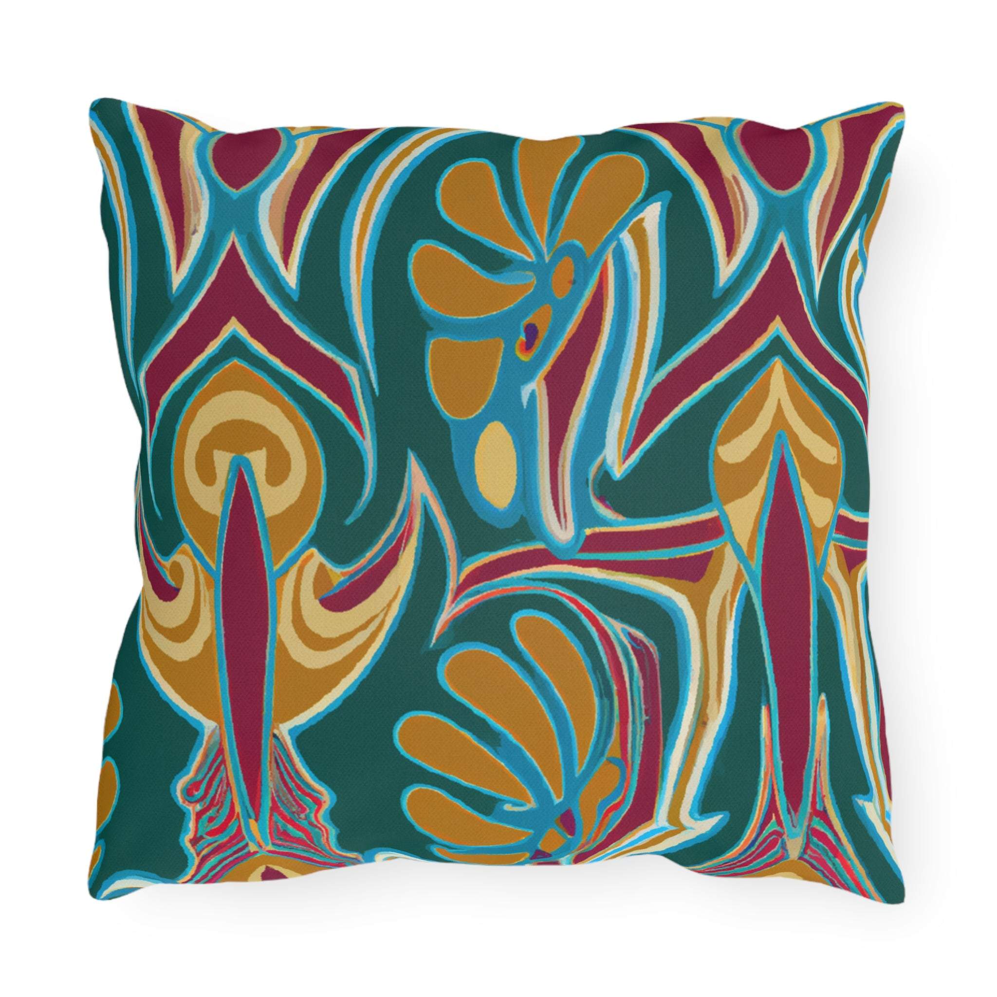 Vibrant Savanna Sunsets Outdoor Throw Pillow-Afroadorn 