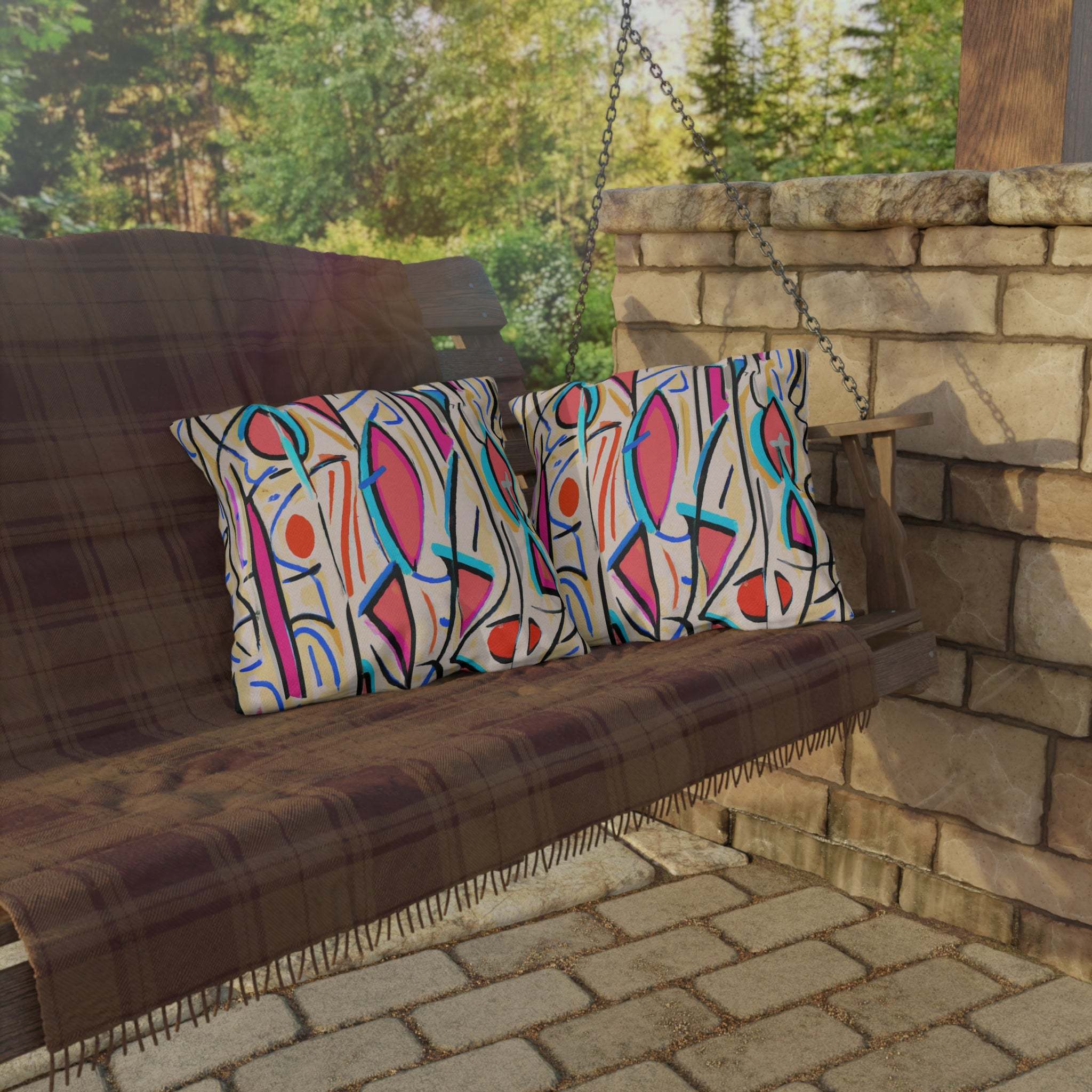 Vibrant Sahara Sunbloom Outdoor Throw Pillow-Afroadorn 