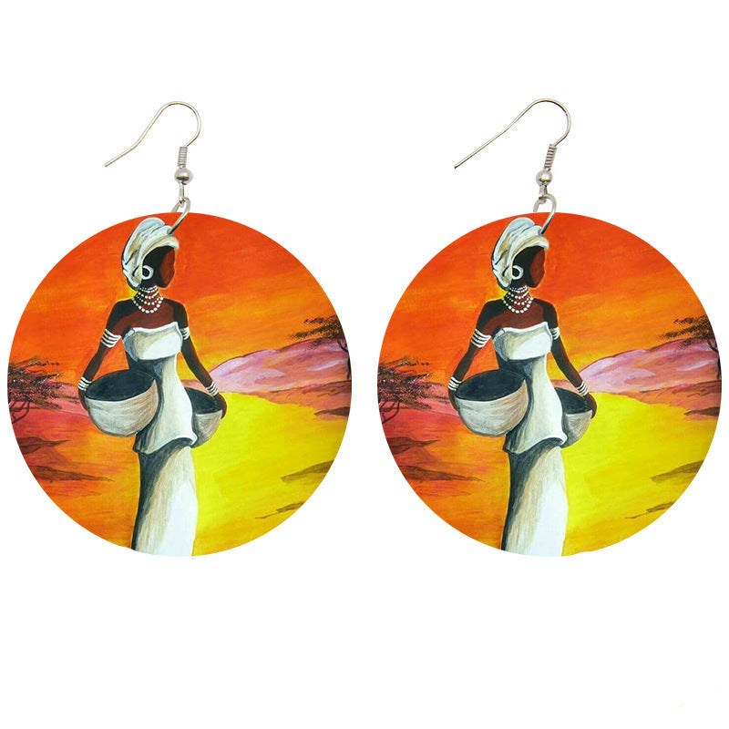 Radiant African Culture Wood Earrings-Afroadorn 