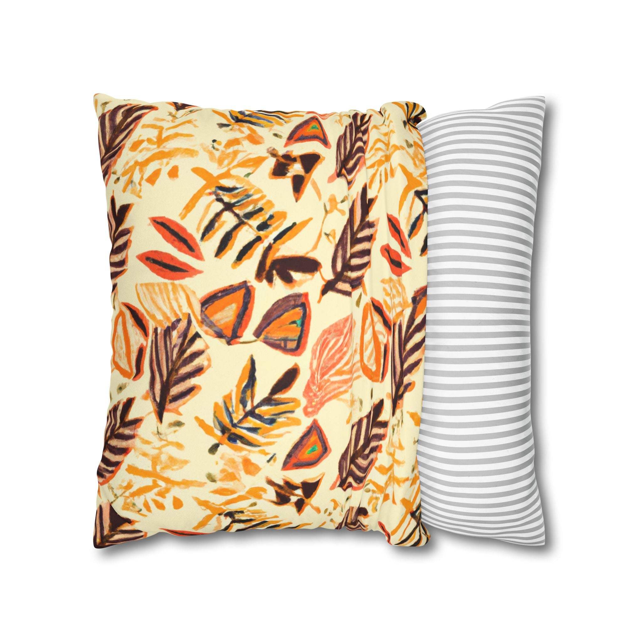 Earthy Aura: African-Inspired Suede Throw Pillow Cover-Afroadorn 