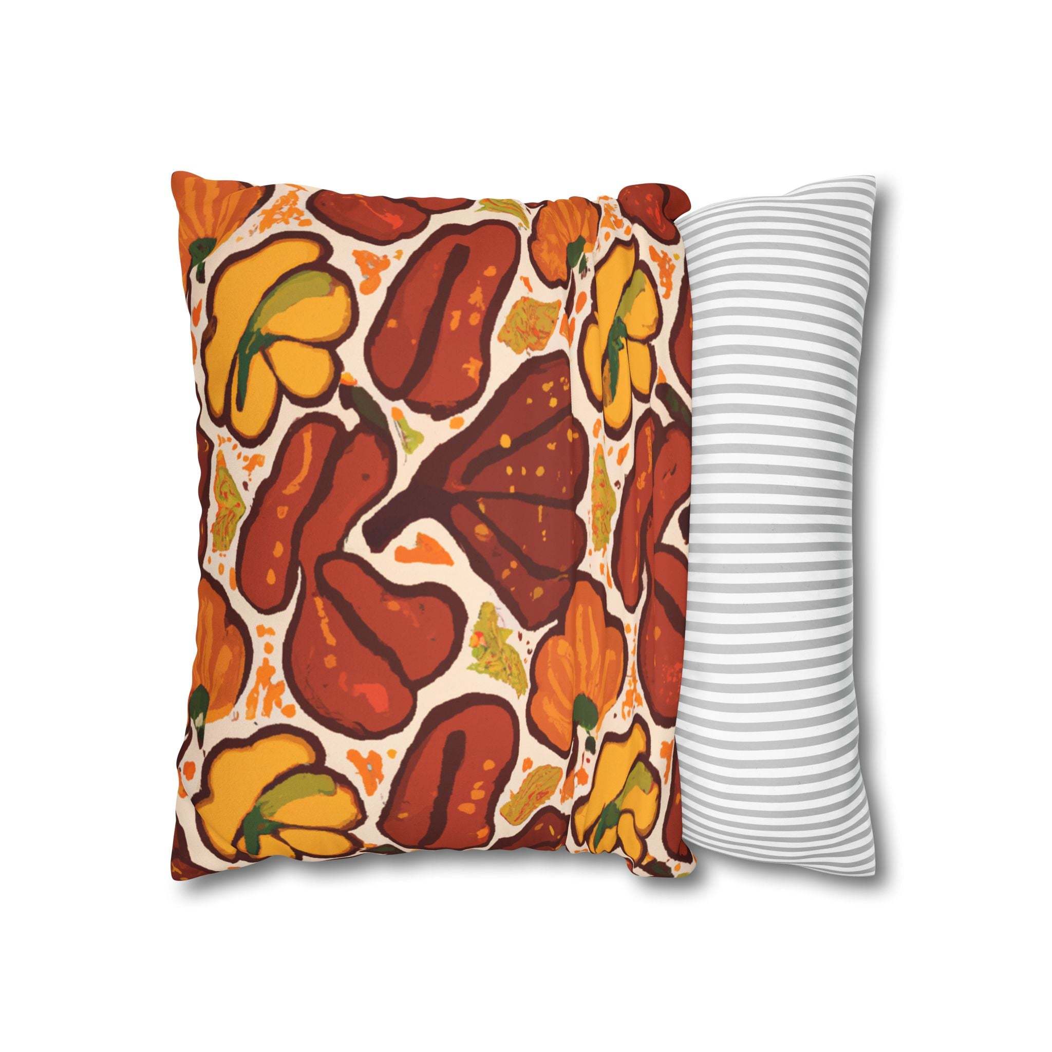 Autumn Baobab: Tribal Print Premium Suede Throw Pillow Cover-Afroadorn 