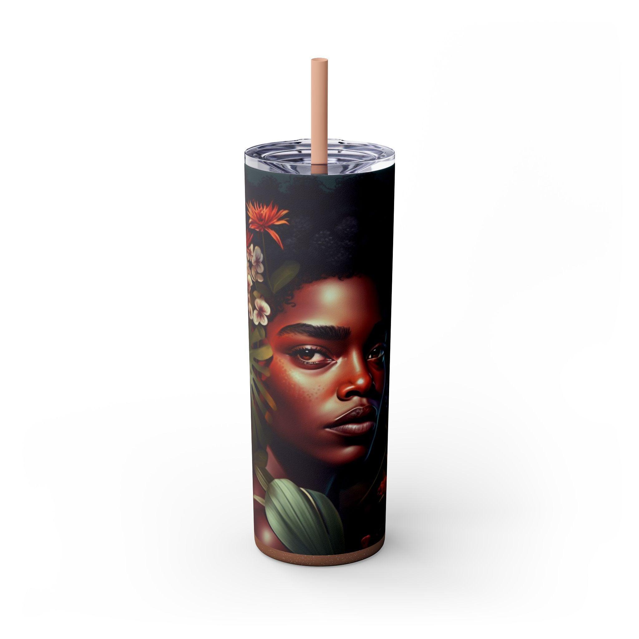 Earthy Afrique 20oz Tumbler with Straw-Afroadorn 