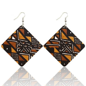 Earthy African Roots Geometric Earrings-Afroadorn 