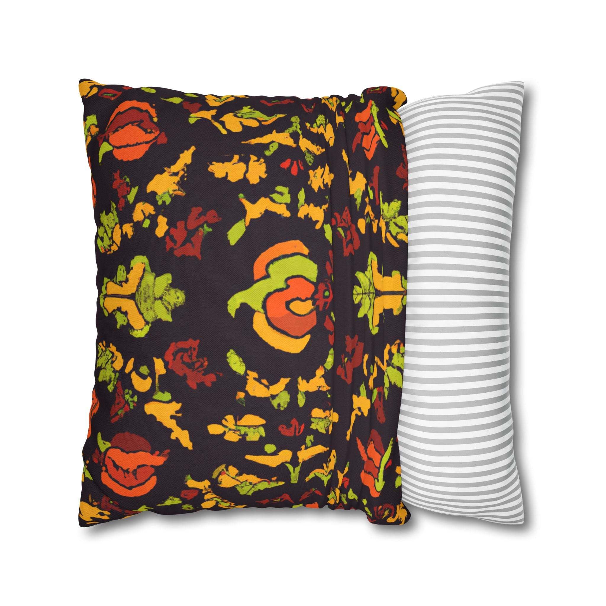 Vibrant Adinkra: Afrocentric Throw Pillow Case-Afroadorn 