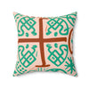 Adinkra Wisdom Earth-Tone Throw Pillow-Afroadorn 