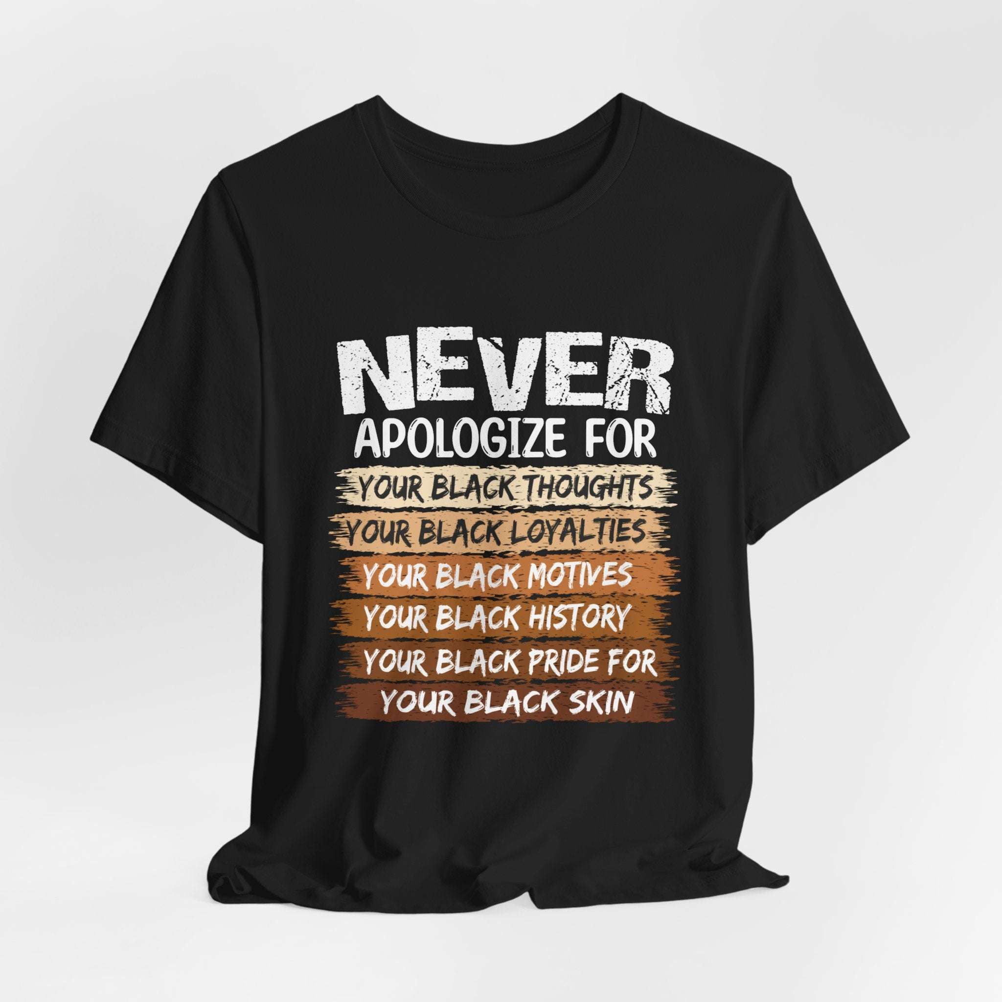 NEVER T-Shirt - Bold Black Pride Statement-Afroadorn 