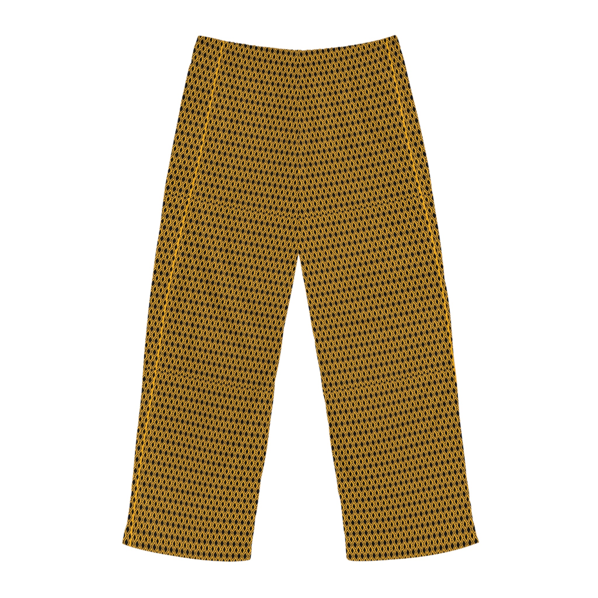 Bold Afrocentric Pajama Pants (Yellow/Black Diamond)-Afroadorn 