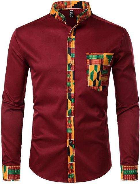 Men's Vibrant Kente Dashiki Top-Afroadorn 