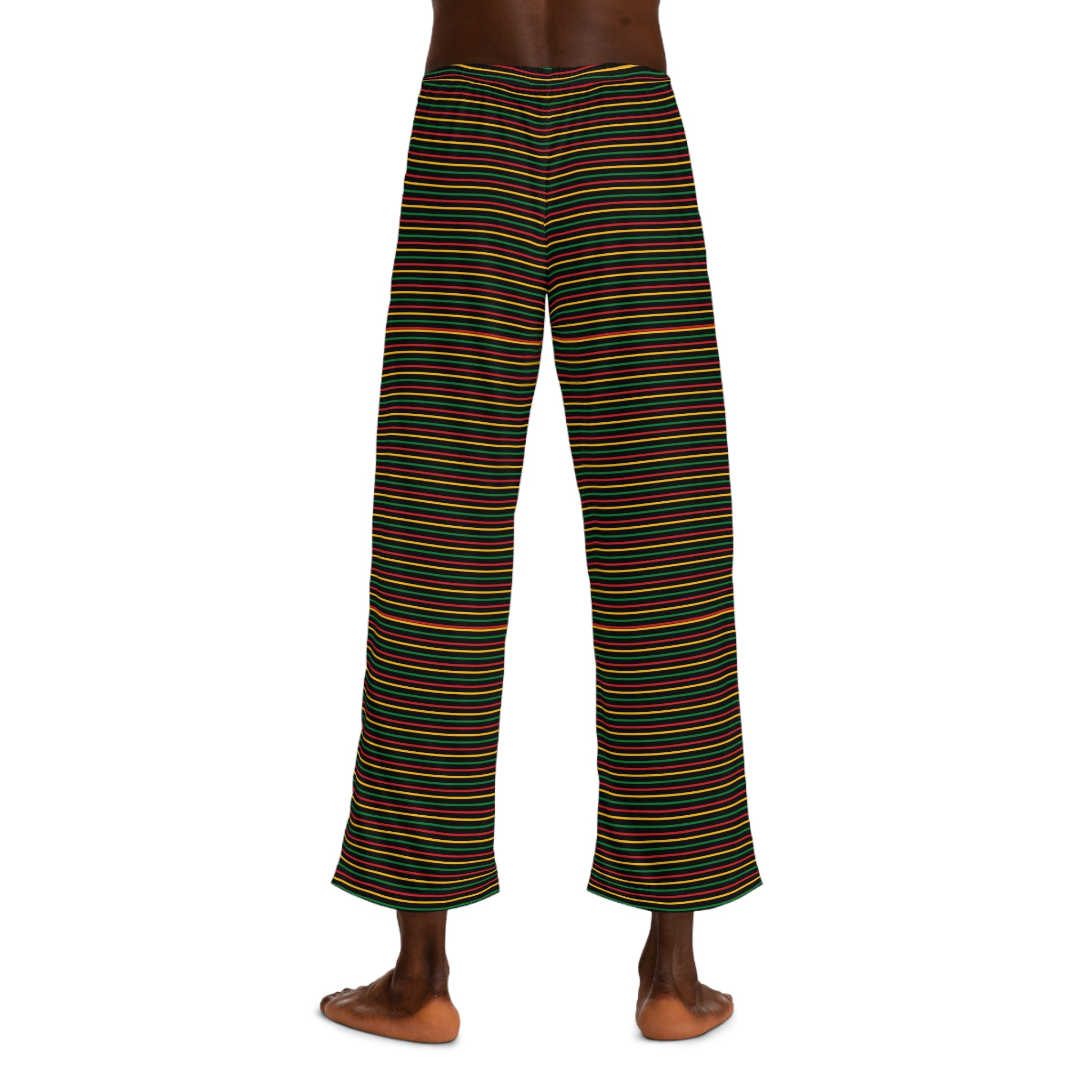 Unity Striped Pajama Pants in Pan-African Colors-Afroadorn 