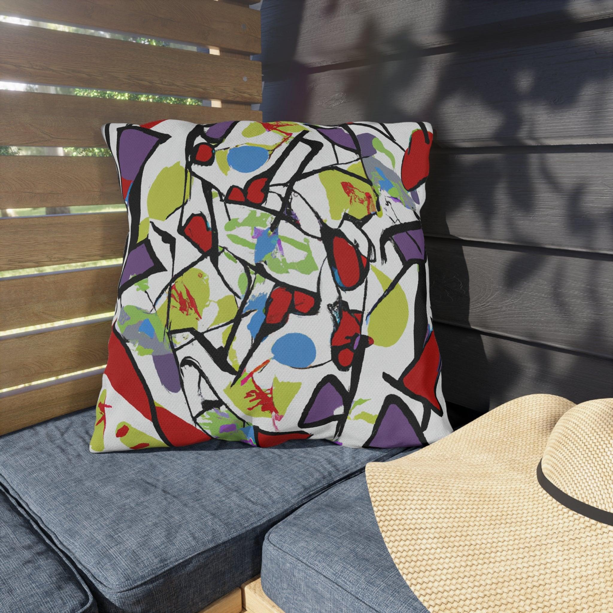 AfroSunset Oasis Outdoor Throw Pillow-Afroadorn 