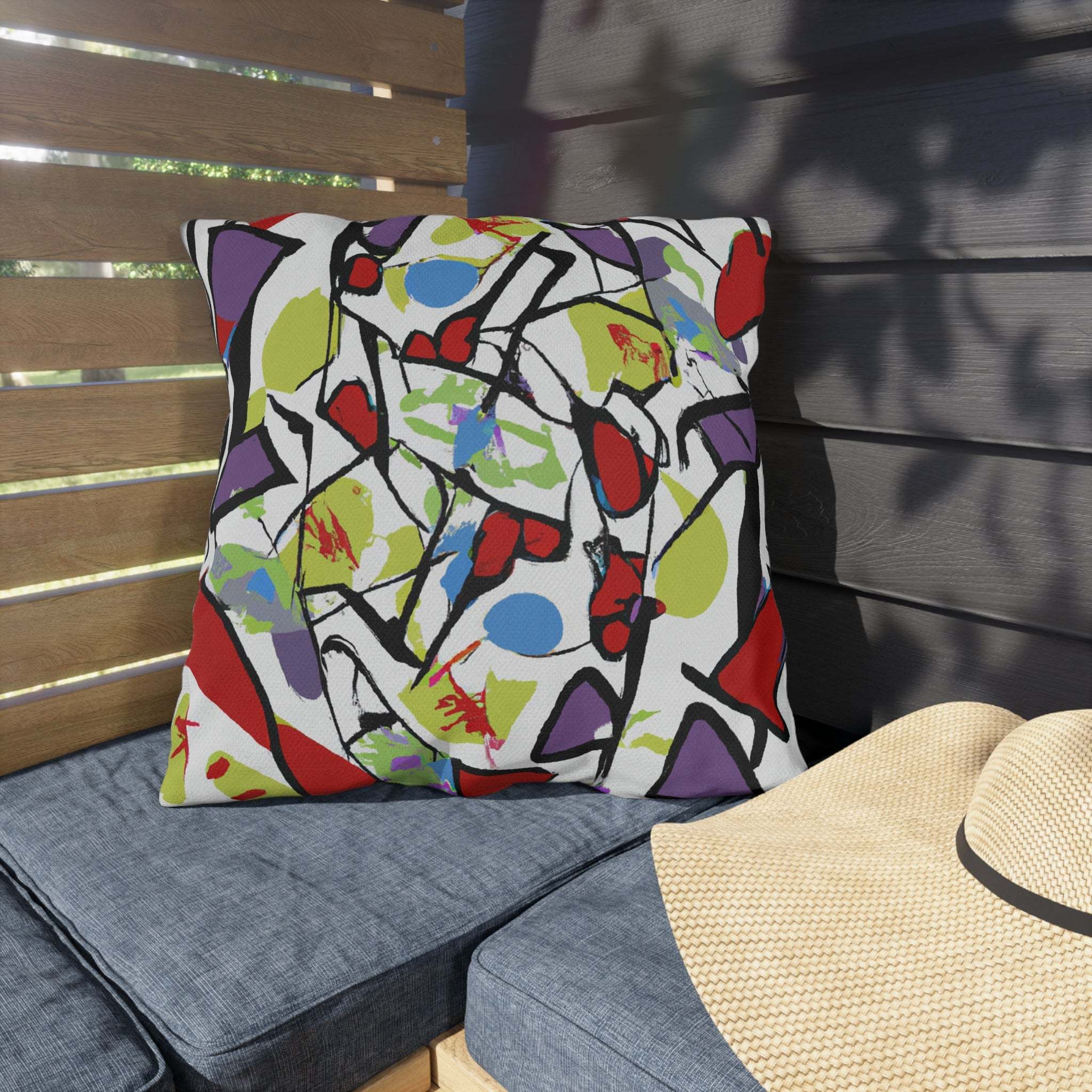 AfroSunset Geometric Oasis Outdoor Pillow-Afroadorn 