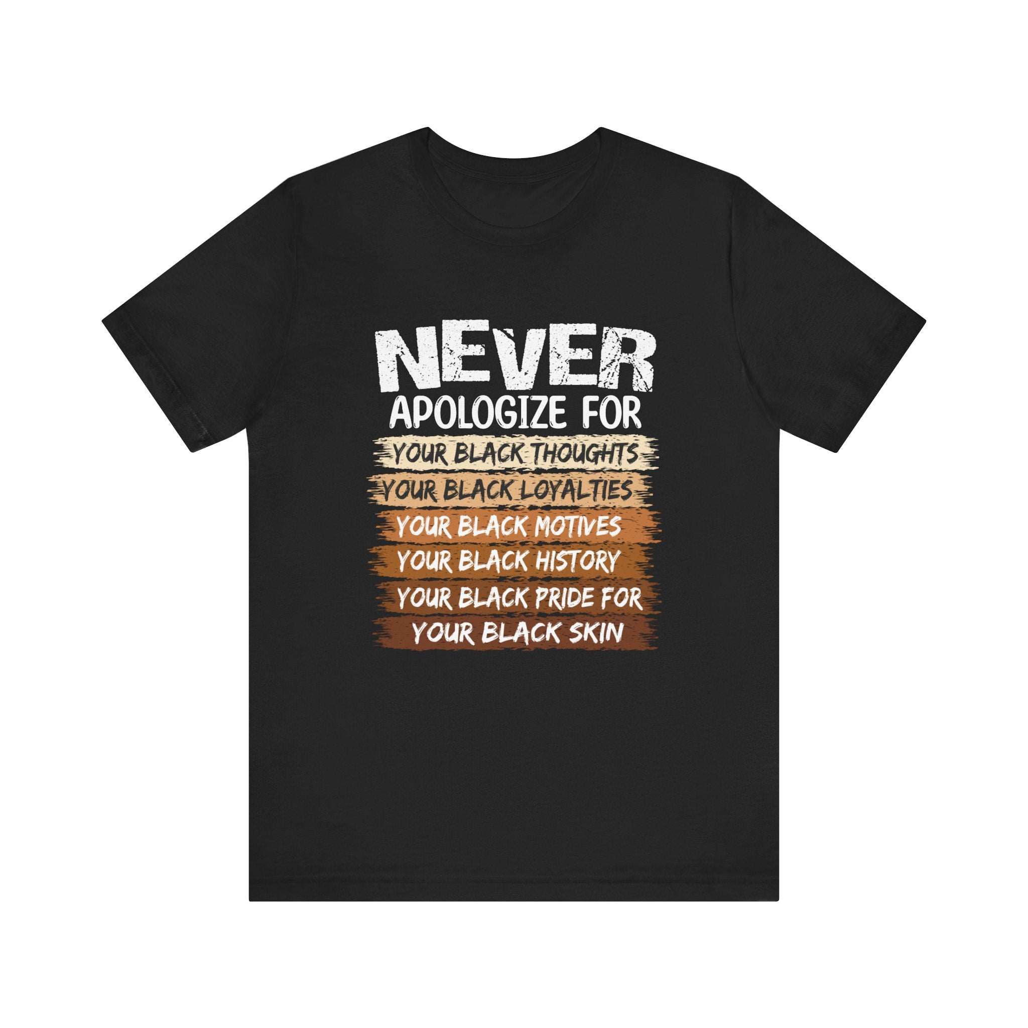 NEVER T-Shirt - Bold Black Pride Statement-Afroadorn 