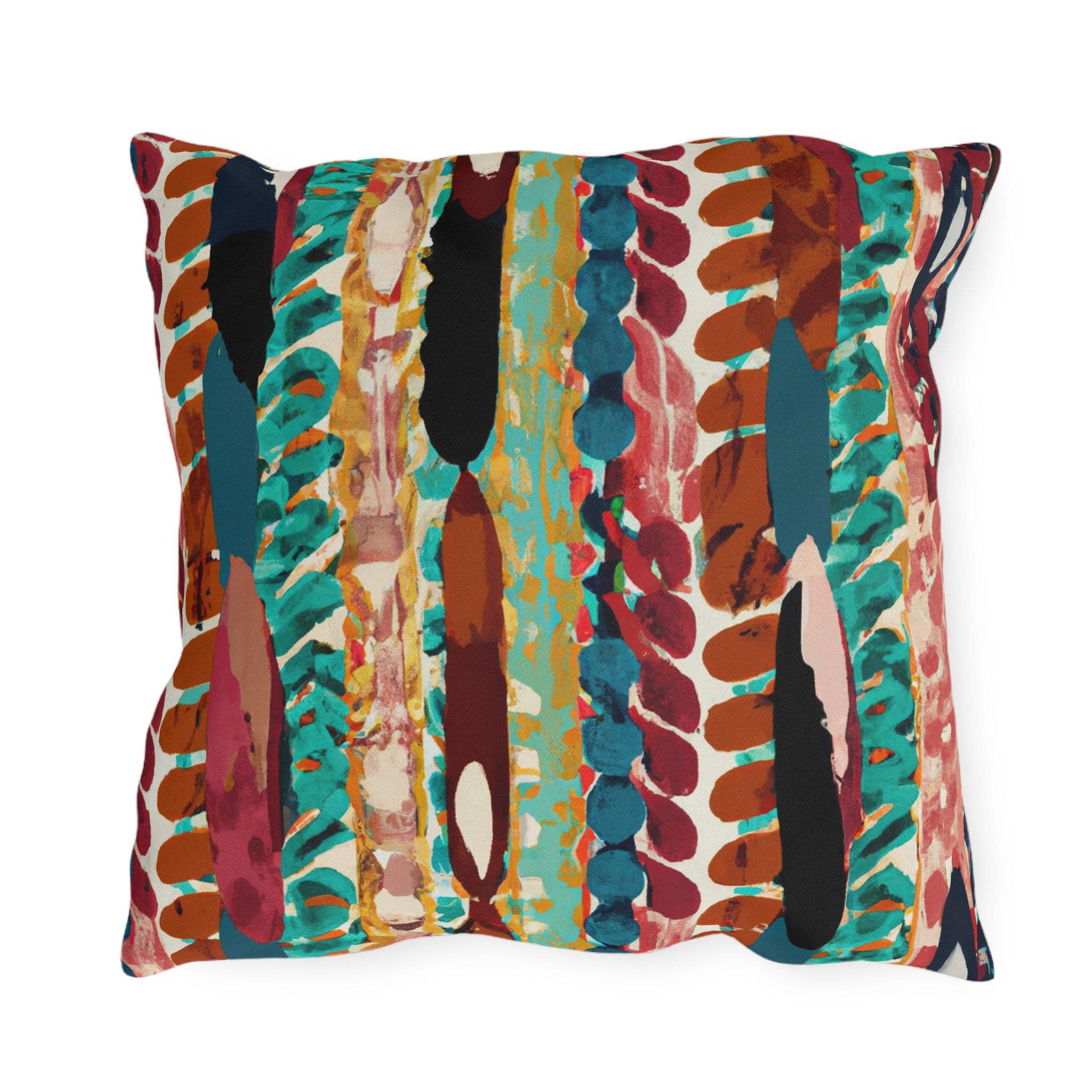 African Landscape Inspired Outdoor Throw Pillow-Afroadorn 