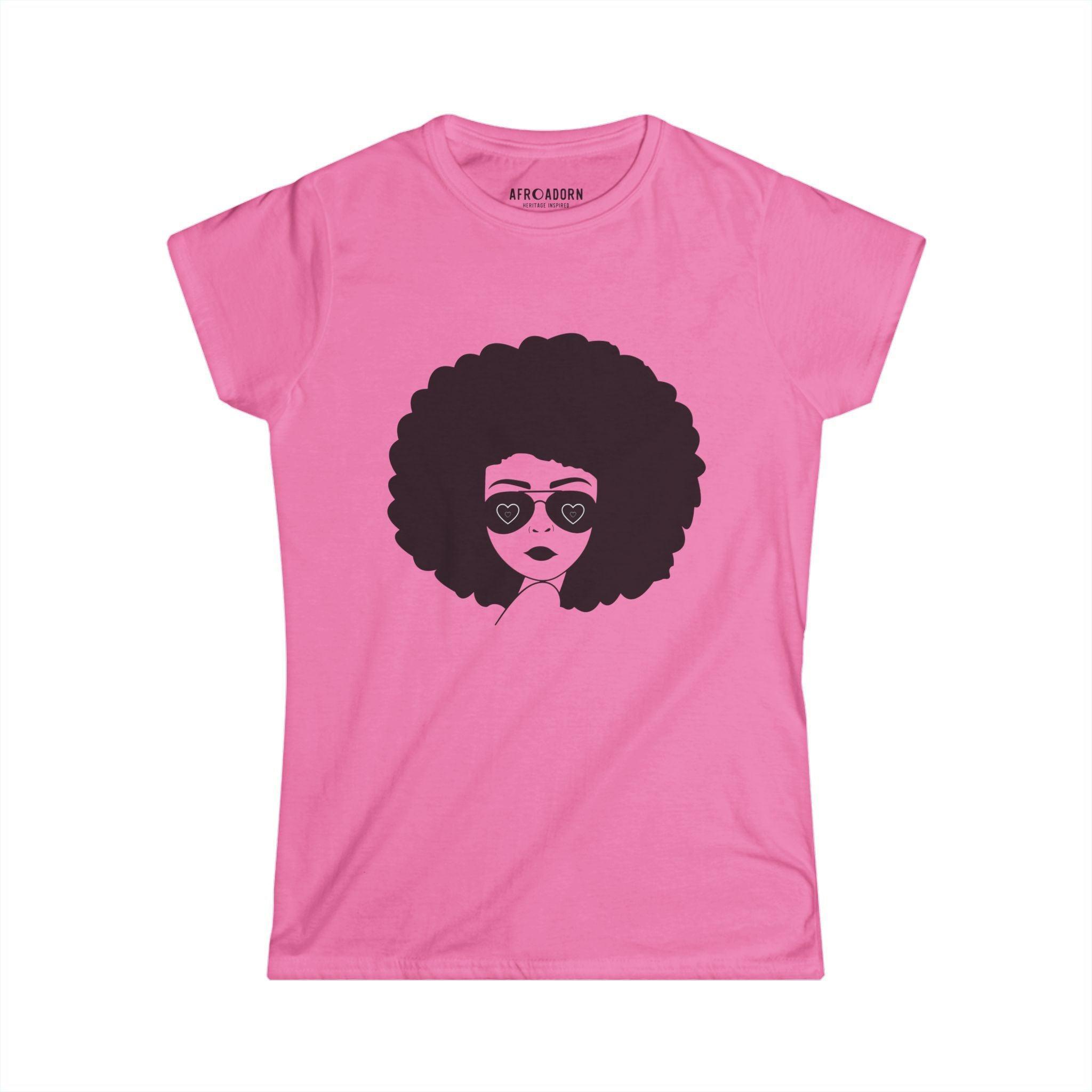 Bold Afro and Hearts Women's T-Shirt-Afroadorn 