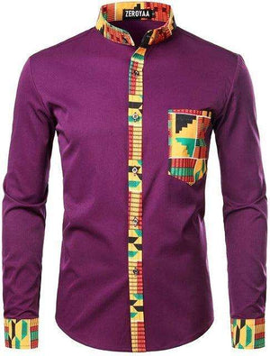 Men's Vibrant Kente Dashiki Top-Afroadorn 