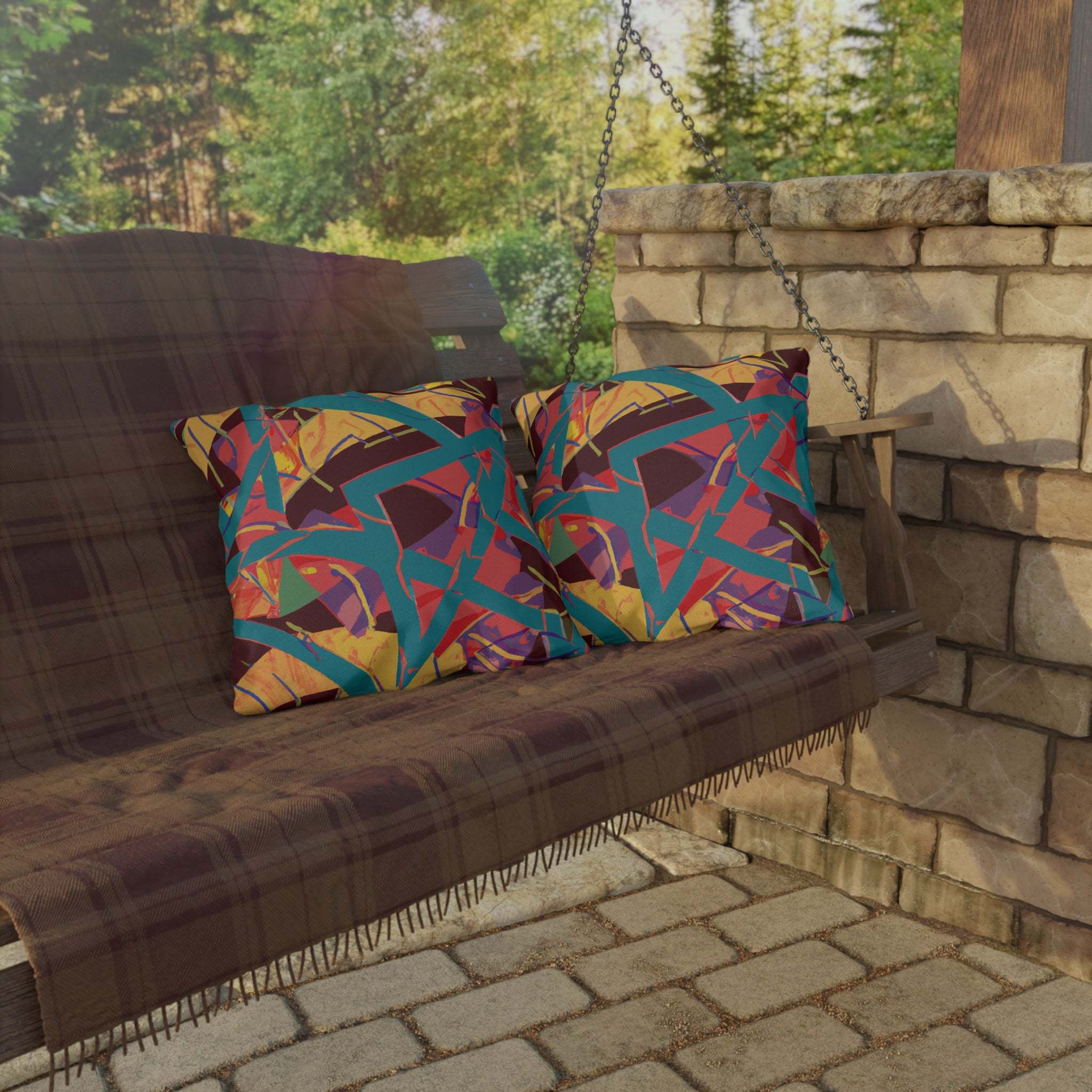 Vibrant Heritage Outdoor Throw Pillow-Afroadorn 