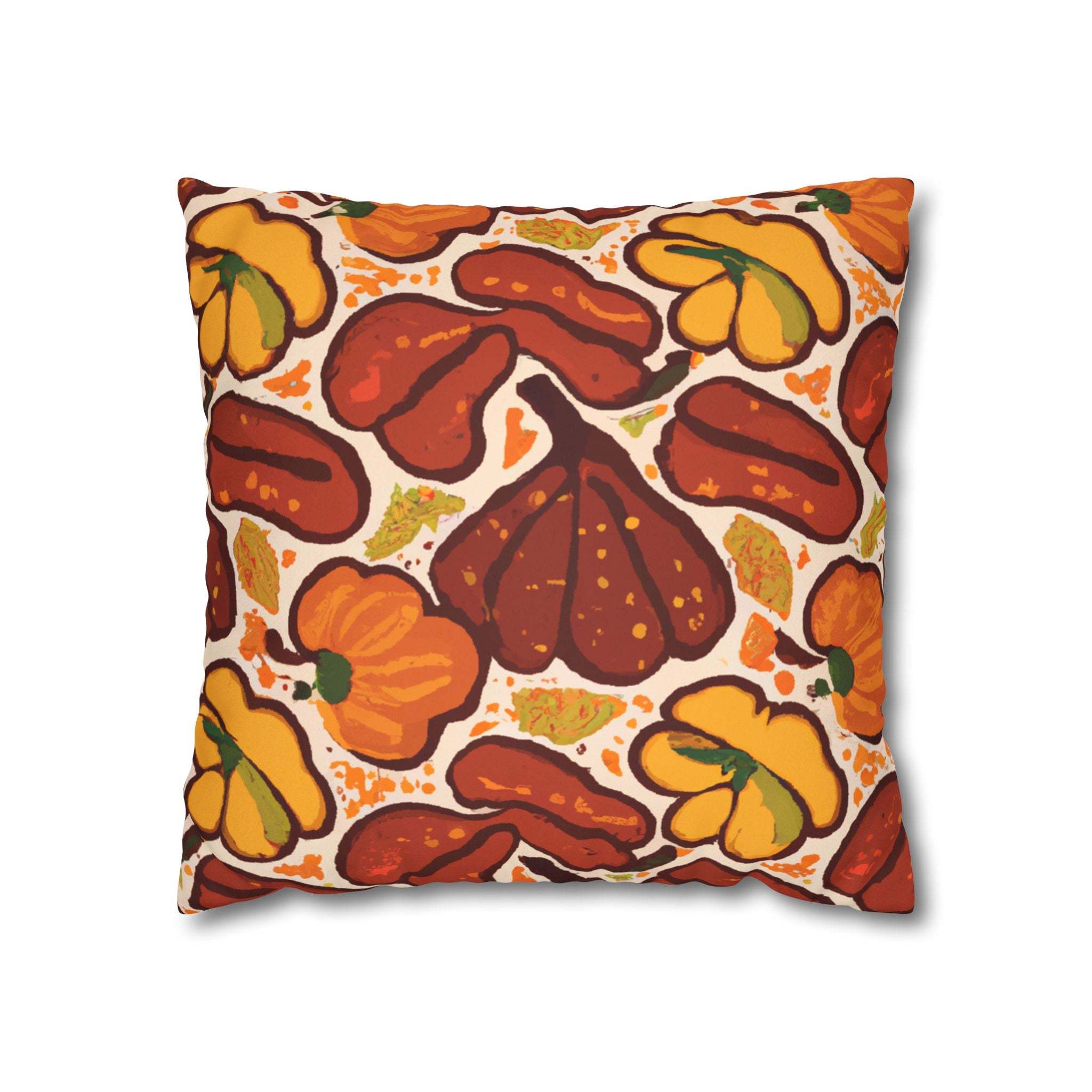 Autumn Baobab: Tribal Print Premium Suede Throw Pillow Cover-Afroadorn 