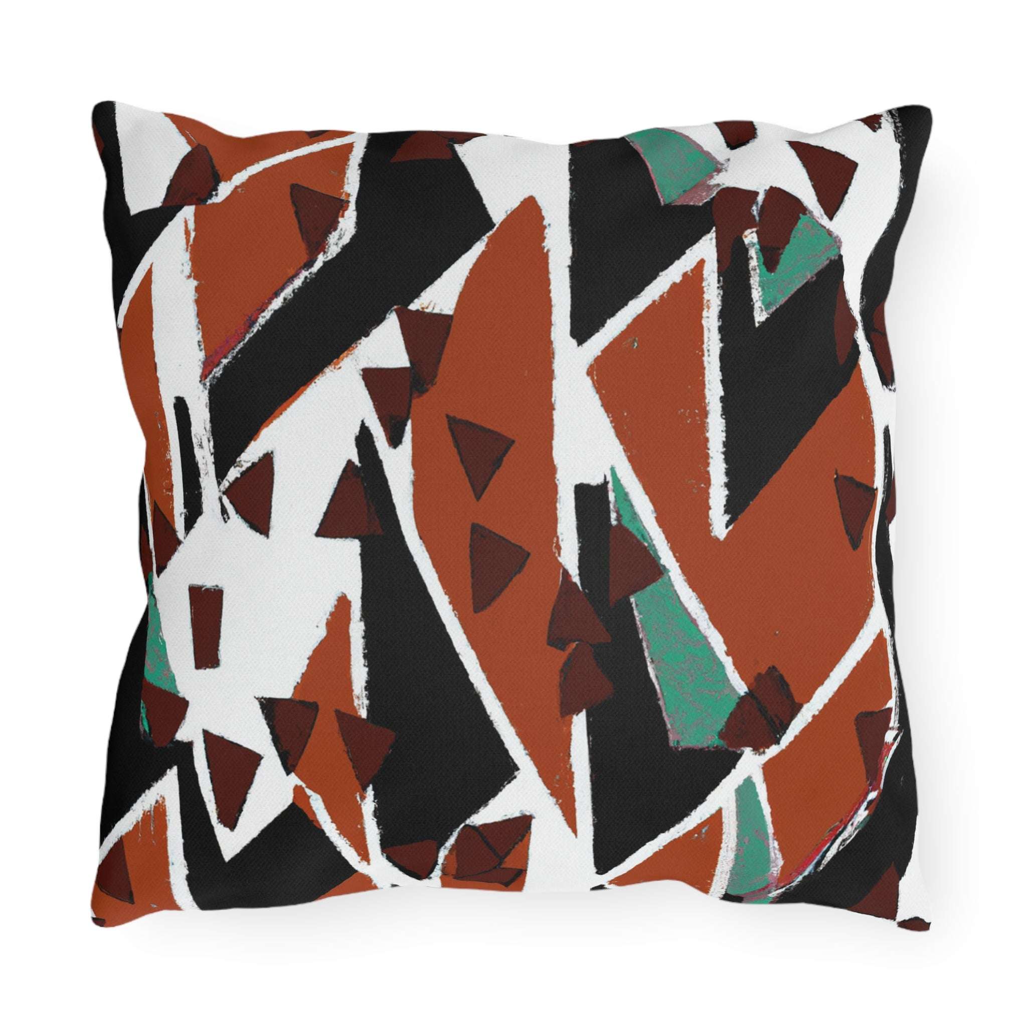 Earth Tone Abstract Outdoor Pillow-Afroadorn 