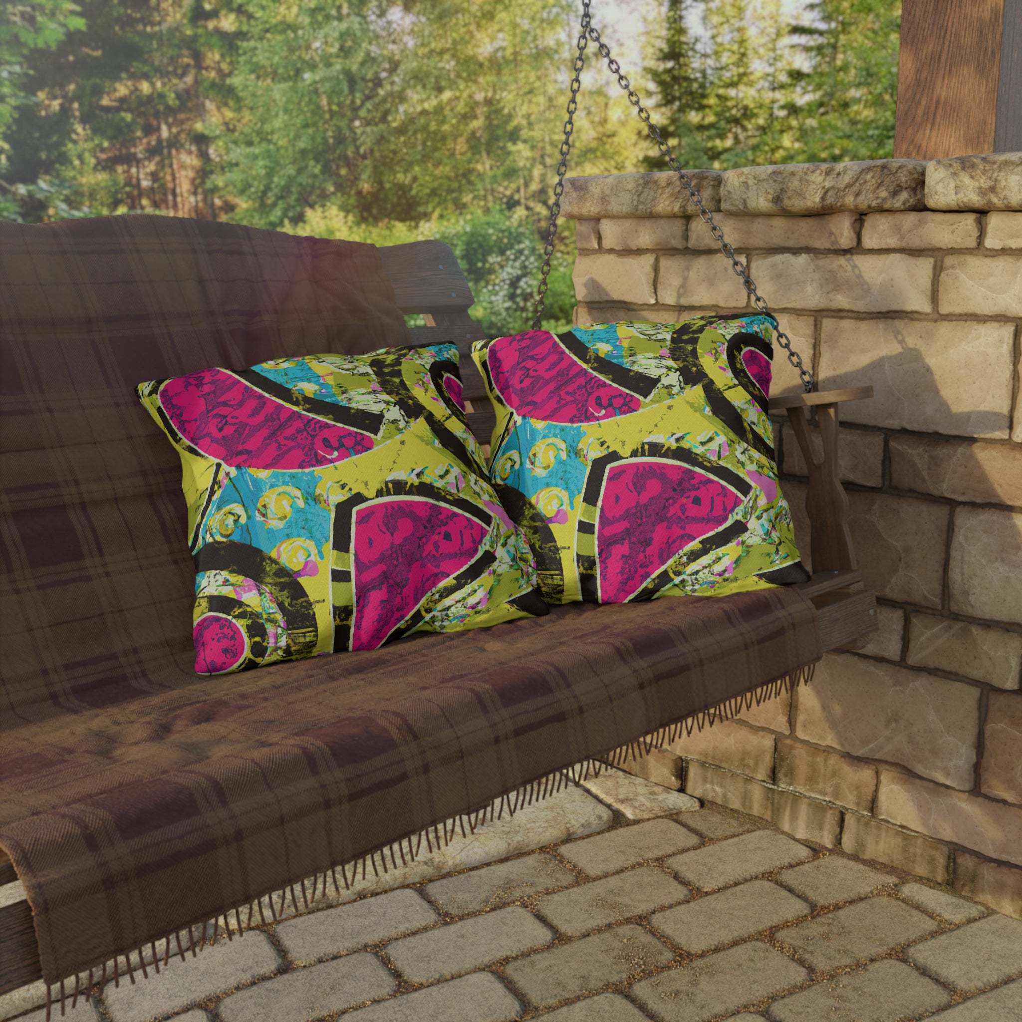 Serengeti Sunset Outdoor Throw Pillow-Afroadorn 