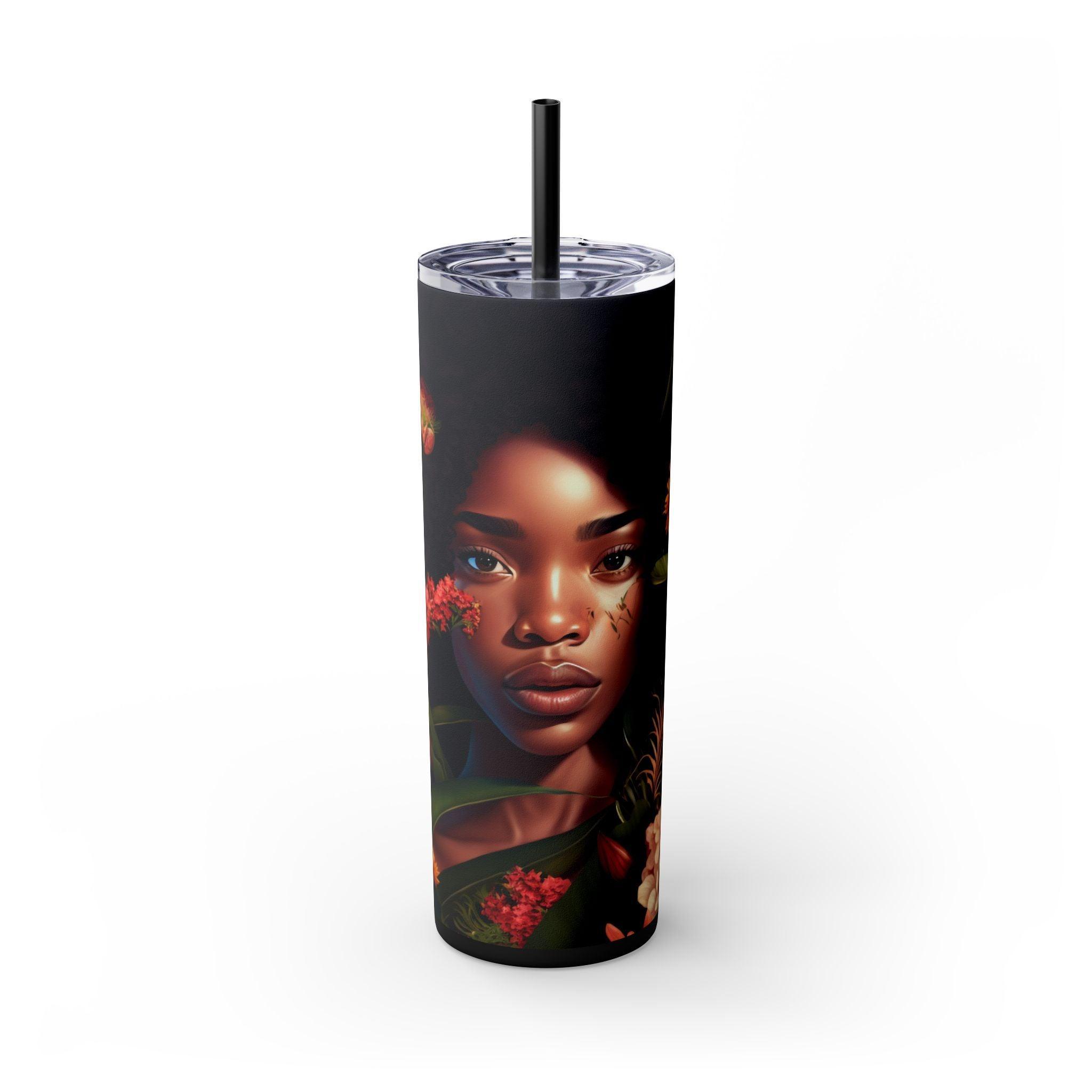 Vibrant African Flora Tumbler 20oz-Afroadorn 