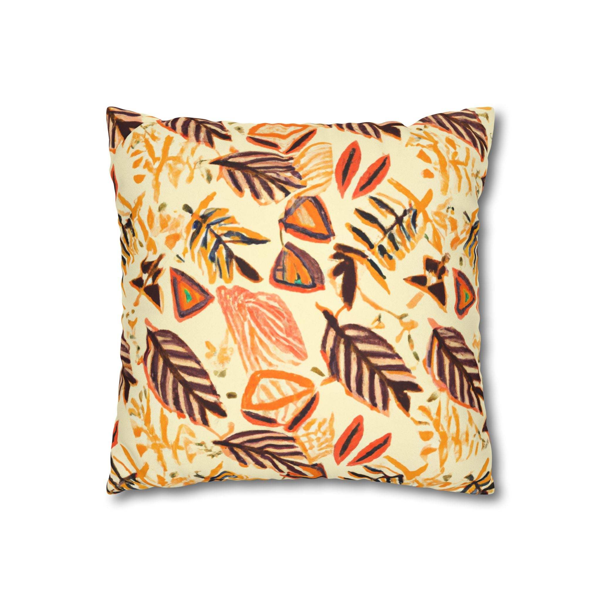 Earthy Aura: African-Inspired Suede Throw Pillow Cover-Afroadorn 